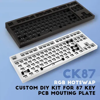 GamaKay CK87 Полупрозрачна 80% Клавиатура Индивидуални Комплекти с възможност за гореща замяна Bluetooth съвместим Комплект безжична механична клавиатура, 2,4 G