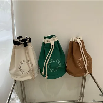 Корейската версия на Раницата-Мессенджера на едно рамо, Холщовая Чанта от съвсем малък, Чанти За Пазаруване с голям капацитет, Студентски bag-чанта