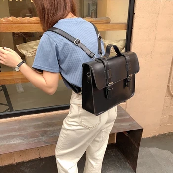 Корейски елегантен дизайн, студентски училищна чанта от изкуствена кожа, дамски чанти-незабавни посланици, реколта многофункционална Дамска чанта на рамото, дамски чанти-тоут