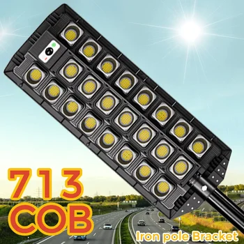 Нов 713COB 598LED Най-Мощен Открит Слънчев уличното осветление С Датчик за Движение Водоустойчив Слънчева Светлина S Двор на Къща, с монтиран на стената Лампа