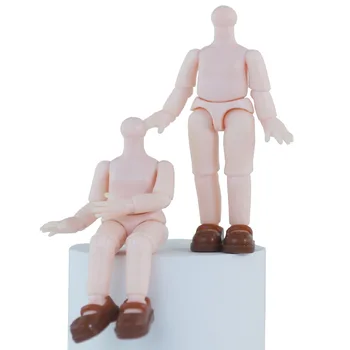 OB11 Универсално Меко Керамично Тяло 11 см Куклено Тяло 14 Ставите Бяло Мускулното Тяло на Момиче Играчка САМ Аксесоари