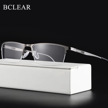 BCLEAR Рамки За Очила От Титанова Сплав, Мъжки Свръхлеки Квадратни Очила За Късогледство, Очила По Рецепта, Метални Рамки, Оптични Рамки, Очила